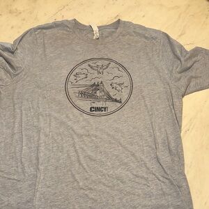 Cincy region Light Heather Blue Cincy Bridge Graphic Tee size XL